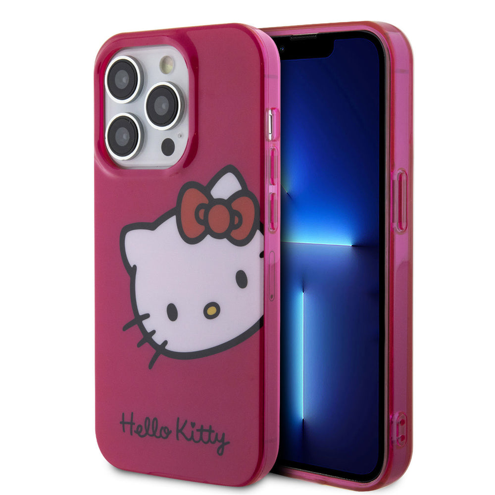 Hello Kitty iPhone 14 Pro Max TPU Back Cover hoesje - Kitty Head - Roze-Hoesjes-Ilumina Benelux