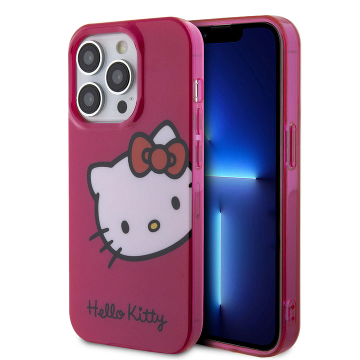 Hello Kitty iPhone 14 Pro Max TPU Back Cover hoesje - Kitty Head - Roze-Hoesjes-Ilumina Benelux