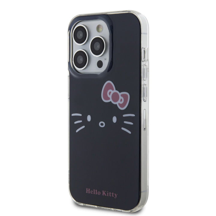 Hello Kitty iPhone 14 Pro TPU Back Cover hoesje - Kitty Face - Zwart-Hoesjes-Ilumina Benelux