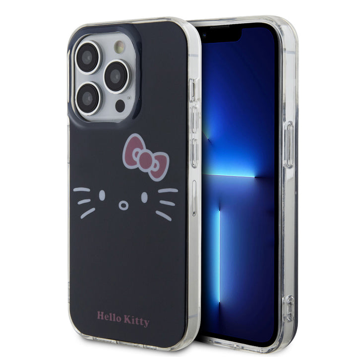 Hello Kitty iPhone 14 Pro TPU Back Cover hoesje - Kitty Face - Zwart-Hoesjes-Ilumina Benelux