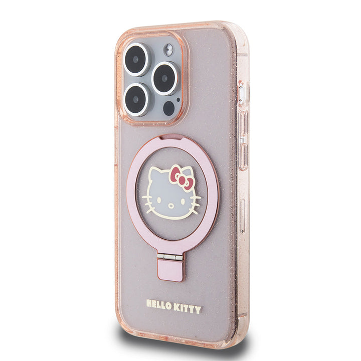 Hello Kitty iPhone 15 Pro Backcover hoesje Magsafe glitter - Roze-Hoesjes-Ilumina Benelux