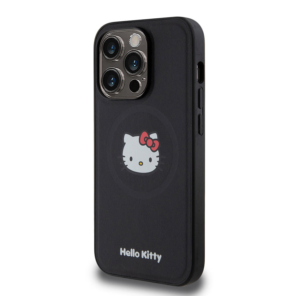 Hello Kitty iPhone 15 Pro Backcover hoesje Magsafe kitty head - Zwart-Hoesjes-Ilumina Benelux