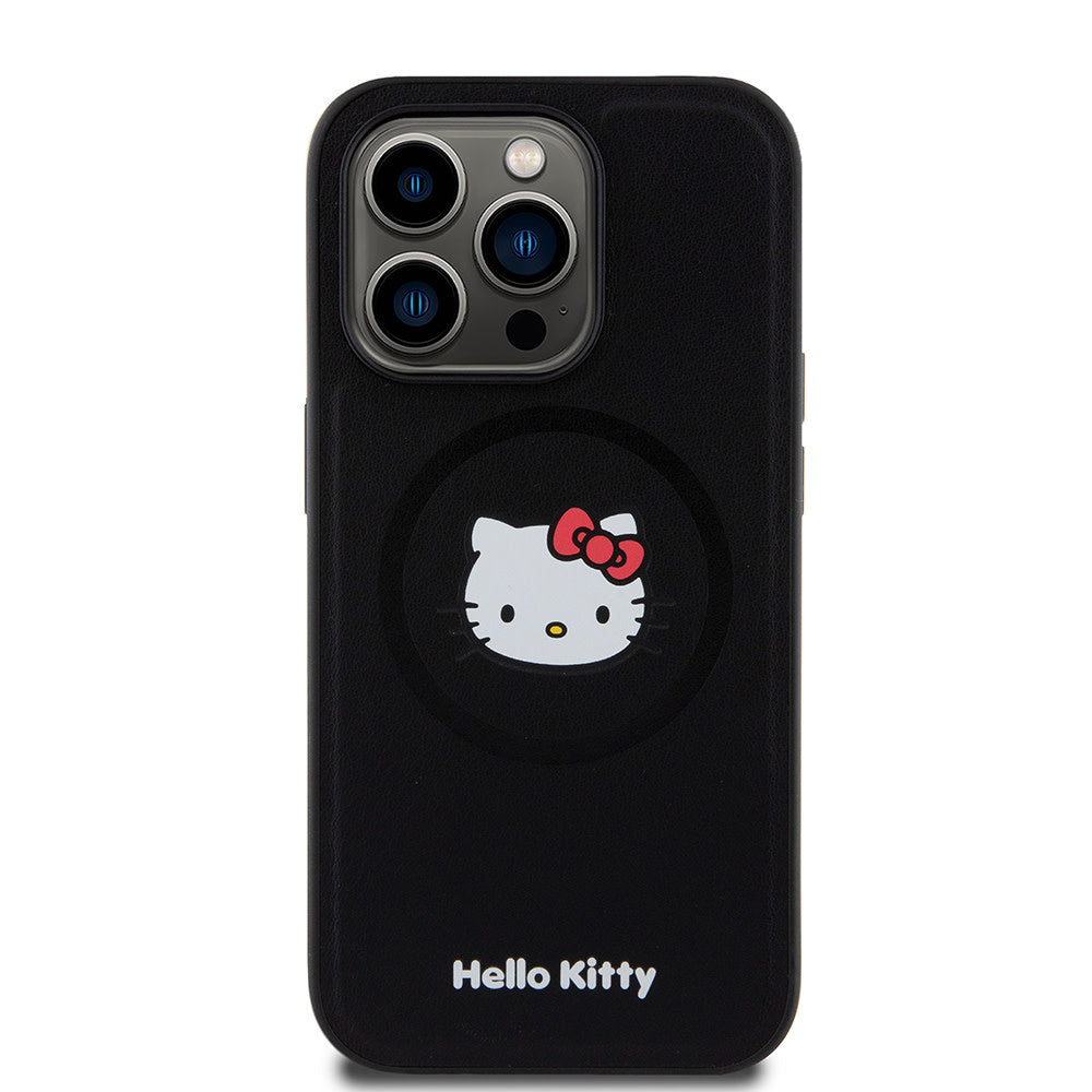 Hello Kitty iPhone 15 Pro Backcover hoesje Magsafe kitty head - Zwart-Hoesjes-Ilumina Benelux