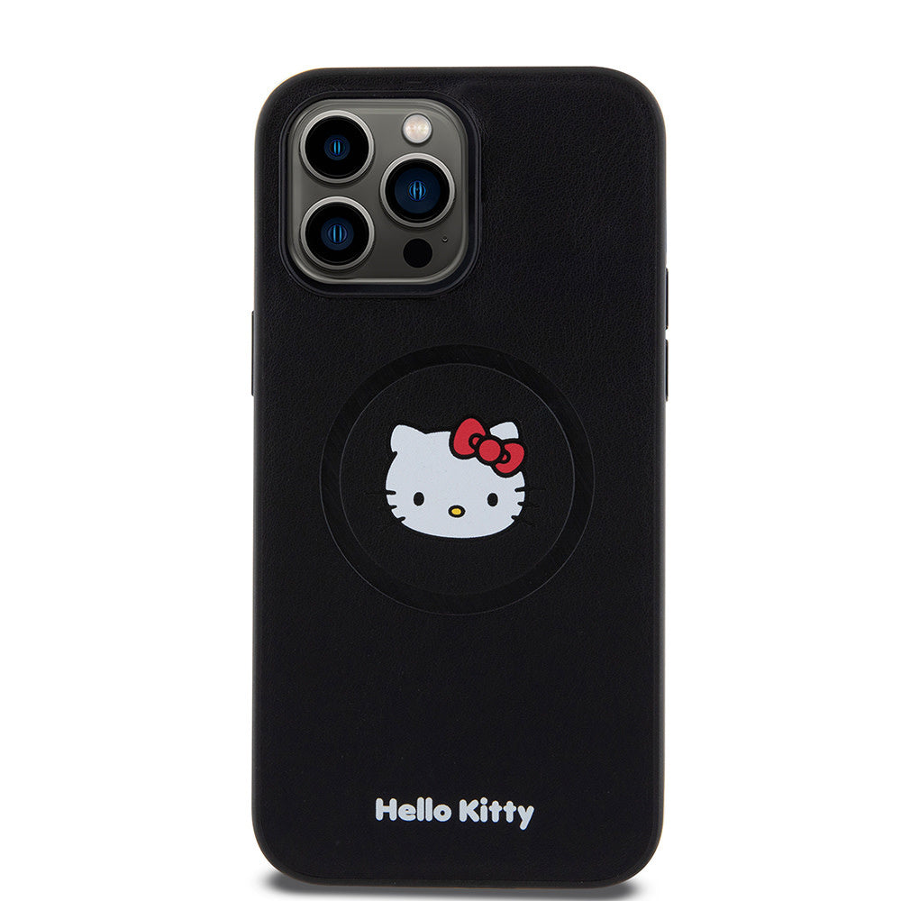 Hello Kitty iPhone 15 Pro Max Backcover hoesje Kitty Head - Zwart-Hoesjes-Ilumina Benelux
