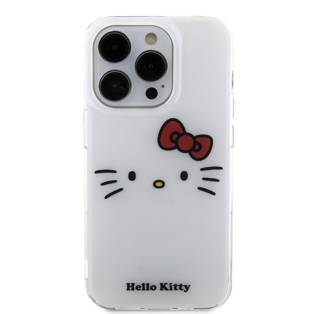 Hello Kitty iPhone 15 Pro TPU Back Cover hoesje - Kitty Face - Wit-Hoesjes-Ilumina Benelux
