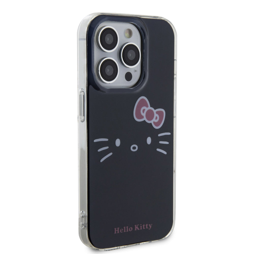 Hello Kitty iPhone 15 Pro TPU Back Cover hoesje - Kitty Face - Zwart-Hoesjes-Ilumina Benelux