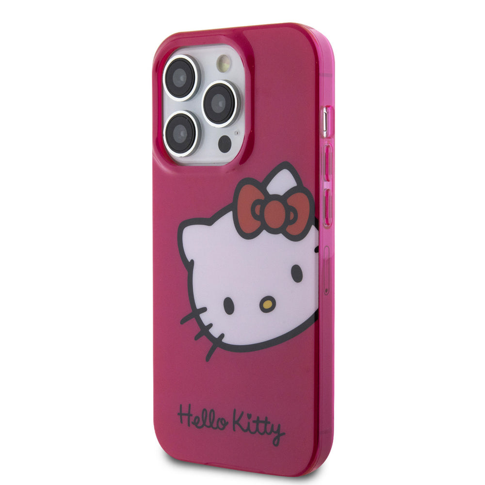 Hello Kitty iPhone 15 Pro TPU Back Cover hoesje - Kitty Head - Roze-Hoesjes-Ilumina Benelux