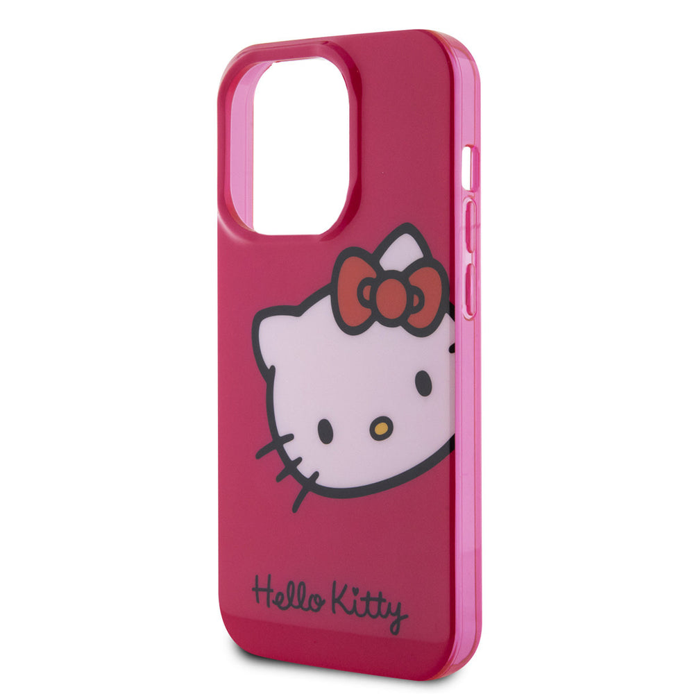 Hello Kitty iPhone 15 Pro TPU Back Cover hoesje - Kitty Head - Roze-Hoesjes-Ilumina Benelux