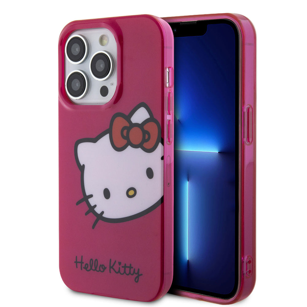 Hello Kitty iPhone 15 Pro TPU Back Cover hoesje - Kitty Head - Roze-Hoesjes-Ilumina Benelux