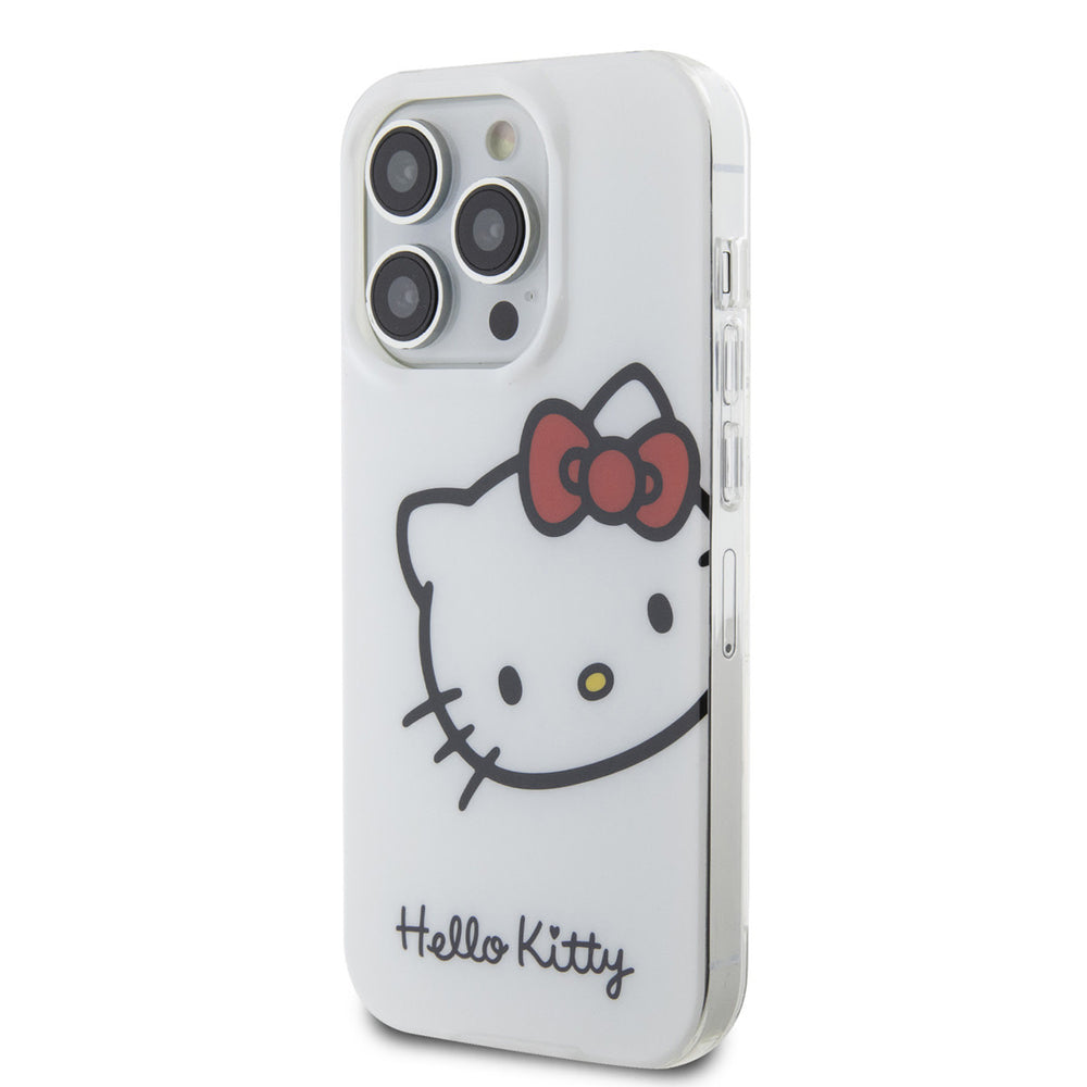 Hello Kitty iPhone 15 Pro TPU Back Cover hoesje - Kitty Head - Wit-Hoesjes-Ilumina Benelux