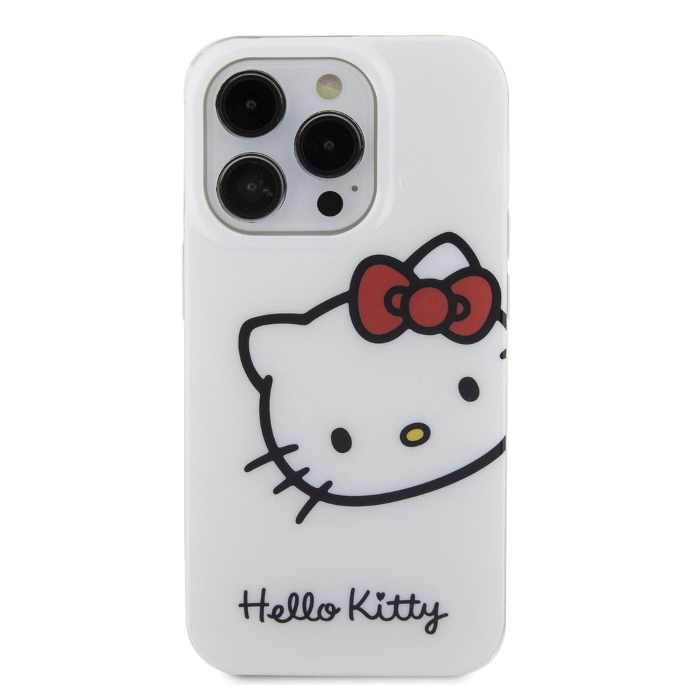 Hello Kitty iPhone 15 Pro TPU Back Cover hoesje - Kitty Head - Wit-Hoesjes-Ilumina Benelux