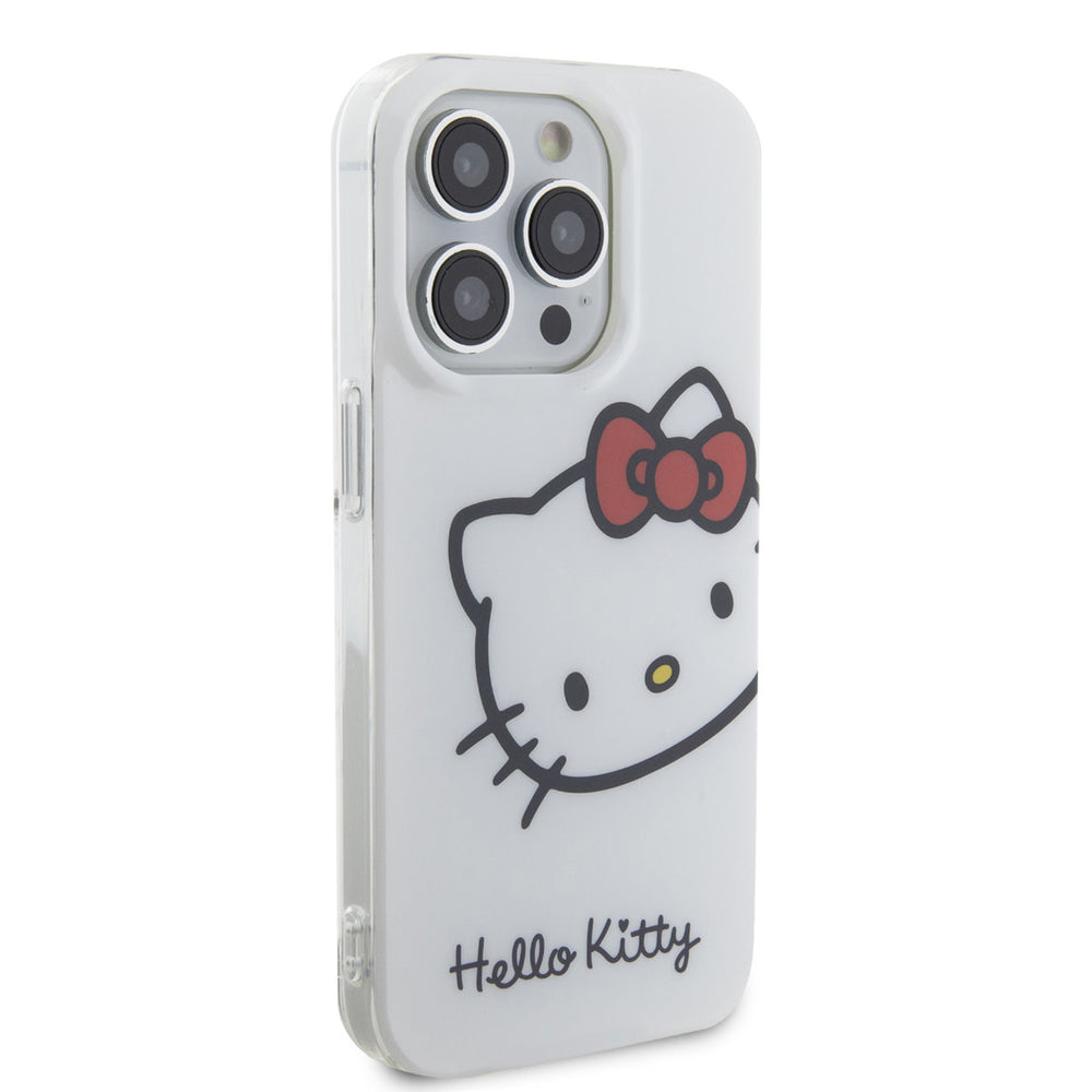 Hello Kitty iPhone 15 Pro TPU Back Cover hoesje - Kitty Head - Wit-Hoesjes-Ilumina Benelux