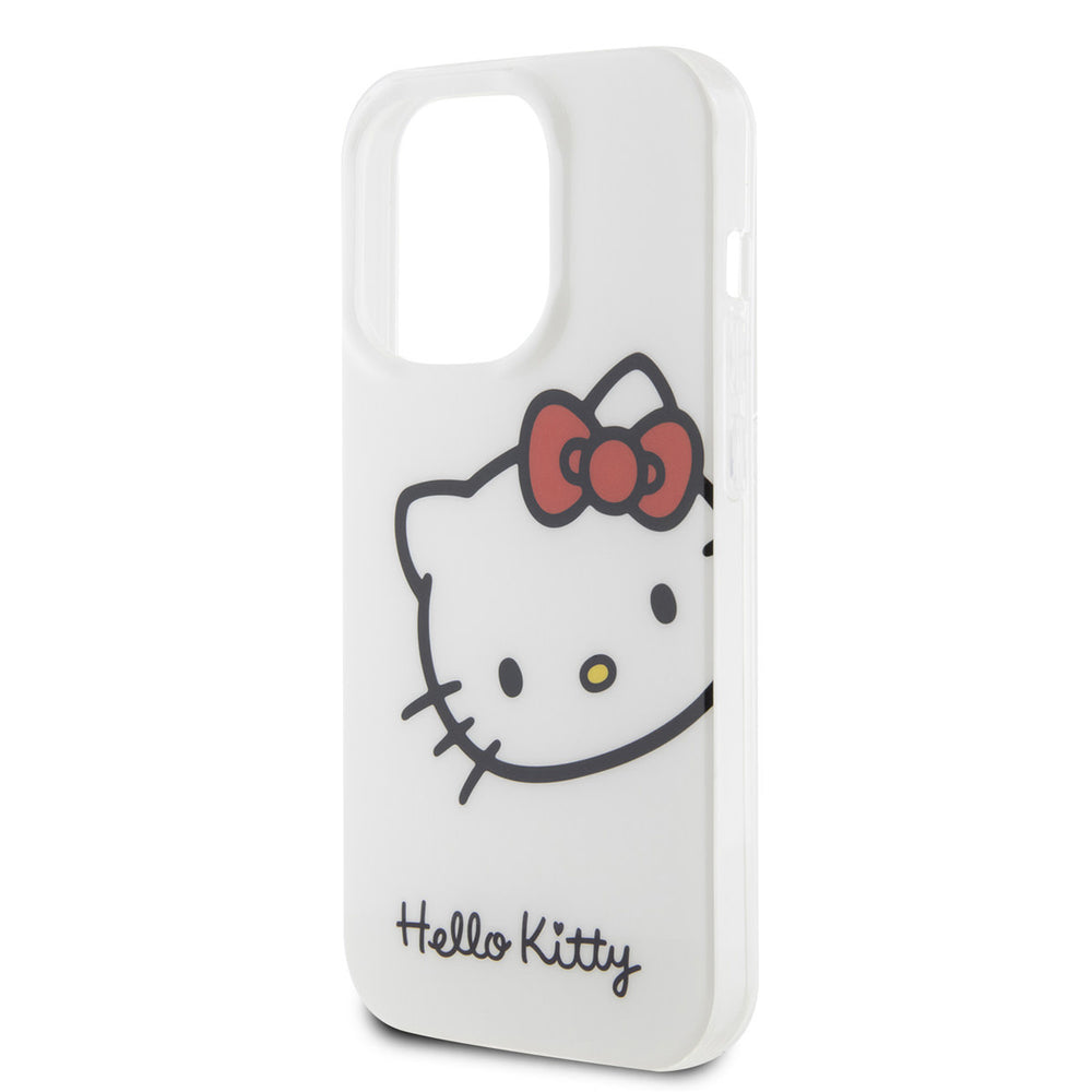 Hello Kitty iPhone 15 Pro TPU Back Cover hoesje - Kitty Head - Wit-Hoesjes-Ilumina Benelux