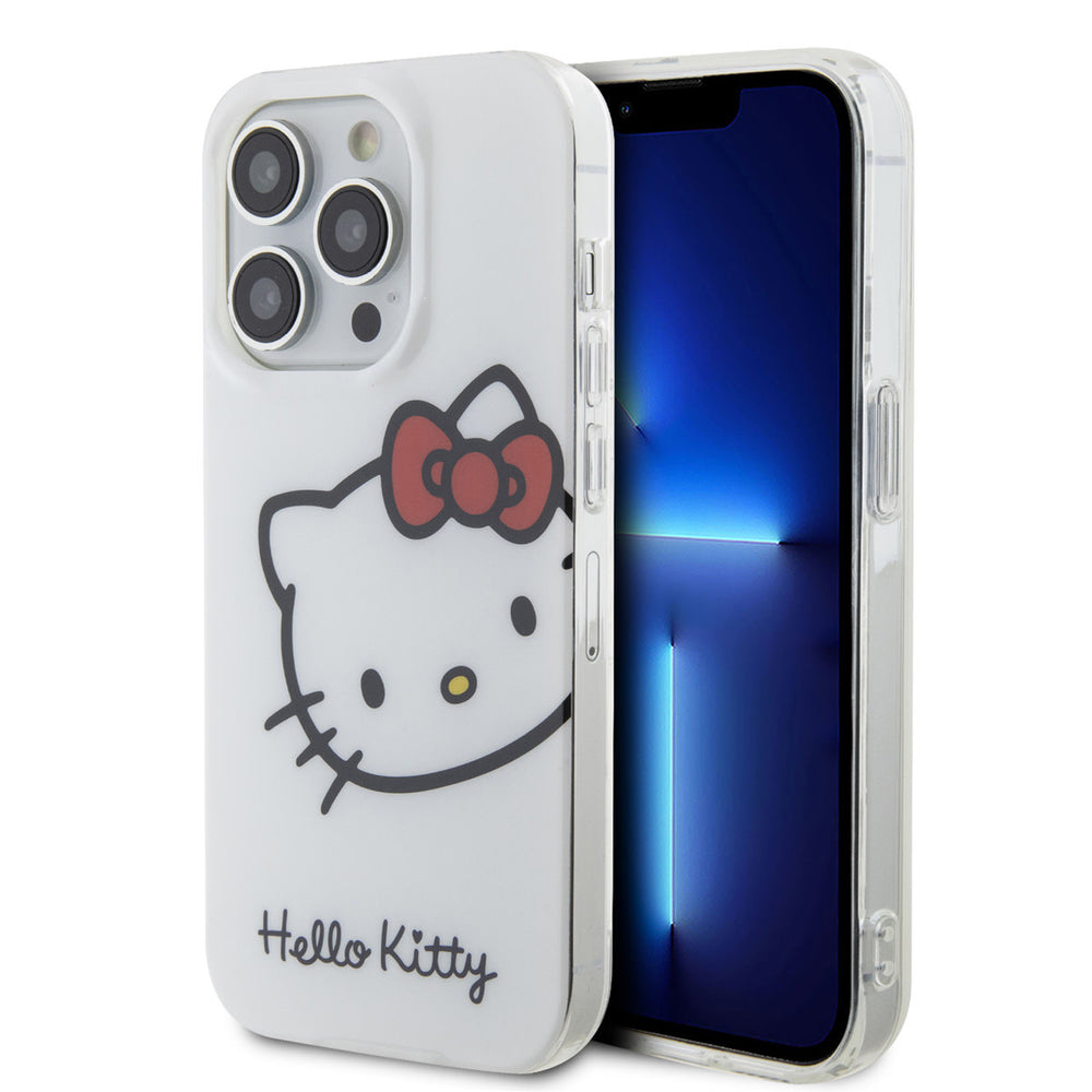 Hello Kitty iPhone 15 Pro TPU Back Cover hoesje - Kitty Head - Wit-Hoesjes-Ilumina Benelux