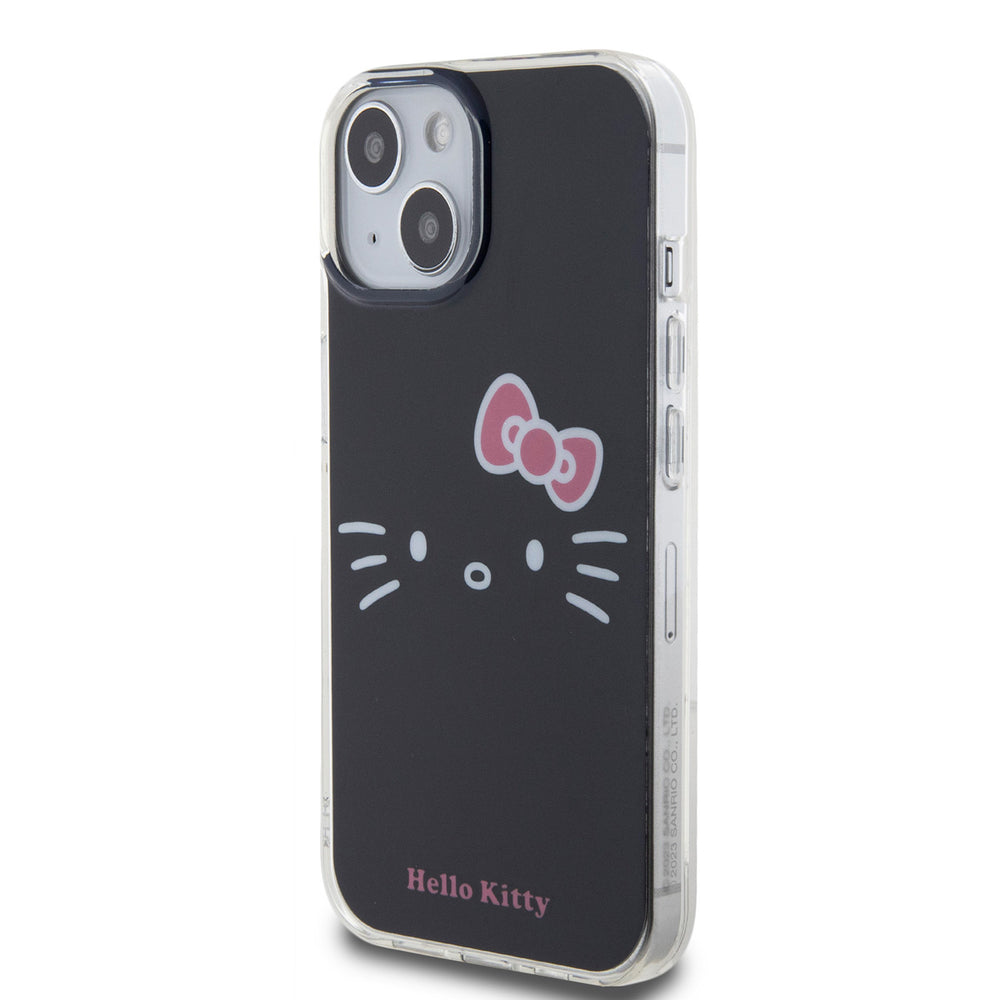 Hello Kitty iPhone 15 TPU Back Cover hoesje - Kitty Face - Zwart-Hoesjes-Ilumina Benelux