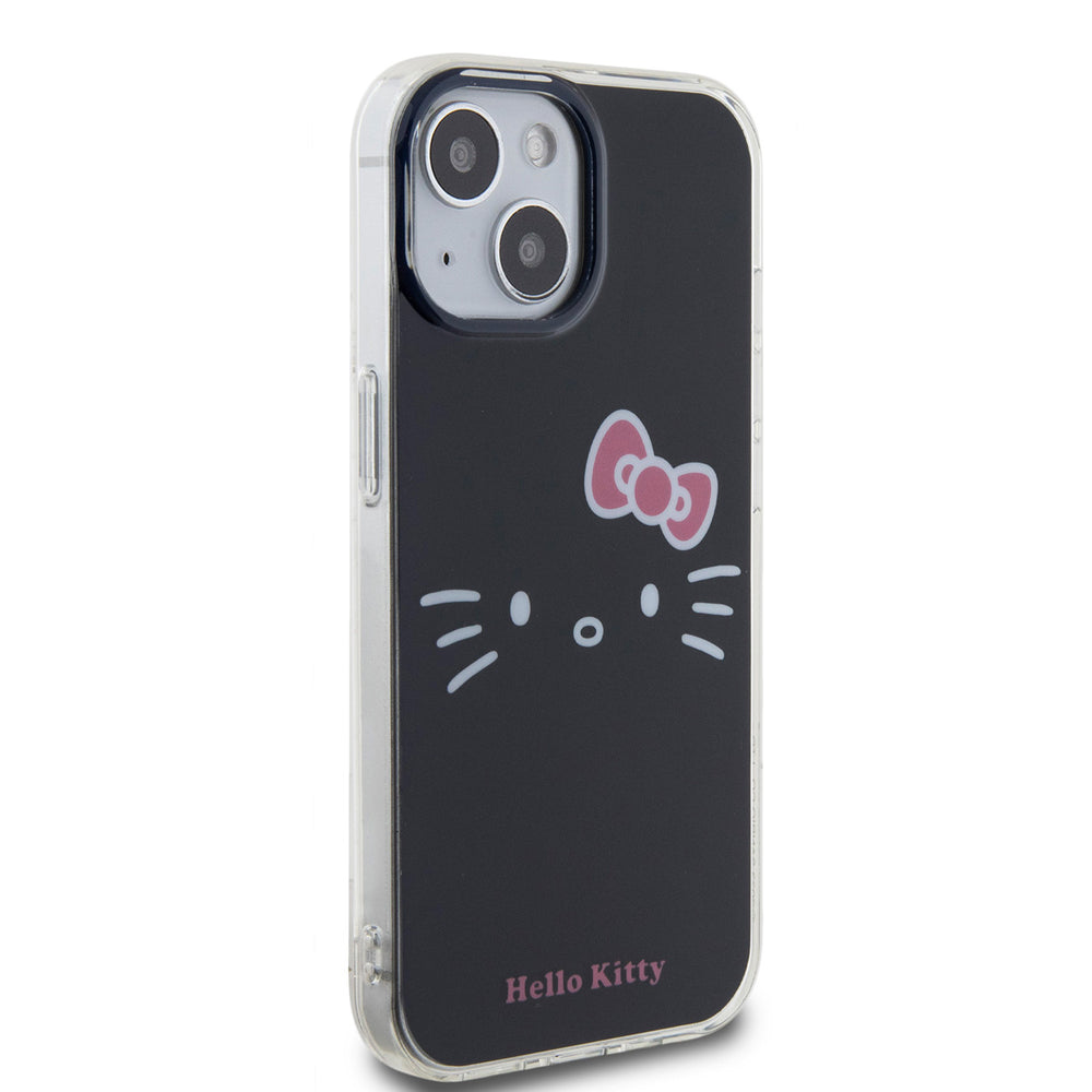 Hello Kitty iPhone 15 TPU Back Cover hoesje - Kitty Face - Zwart-Hoesjes-Ilumina Benelux