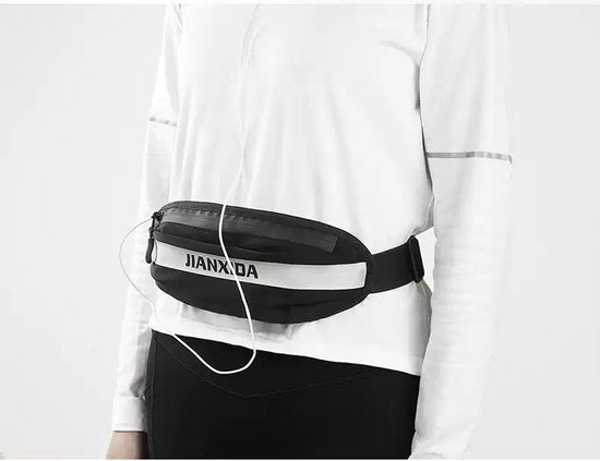 Heuptas hardlopen – Waterdicht nylon riemtasje – Neon kleuren – Verstelbare tailleband 60-140 cm – Blauw-Money belt-Ilumina Benelux