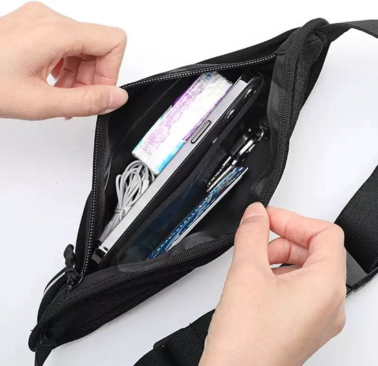 Heuptas hardlopen – Waterdicht nylon riemtasje – Neon kleuren – Verstelbare tailleband 60-140 cm – Groen-Money belt-Ilumina Benelux