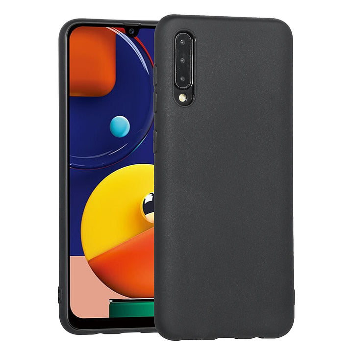 Hoes voor Samsung Galaxy A30S, Silicone case, mat zwart-Hoesjes-Ilumina Benelux