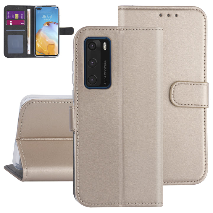 Hoesje voor Huawei P40 - Goud - Book Case - Kaarthouder-Hoesjes-Ilumina Benelux