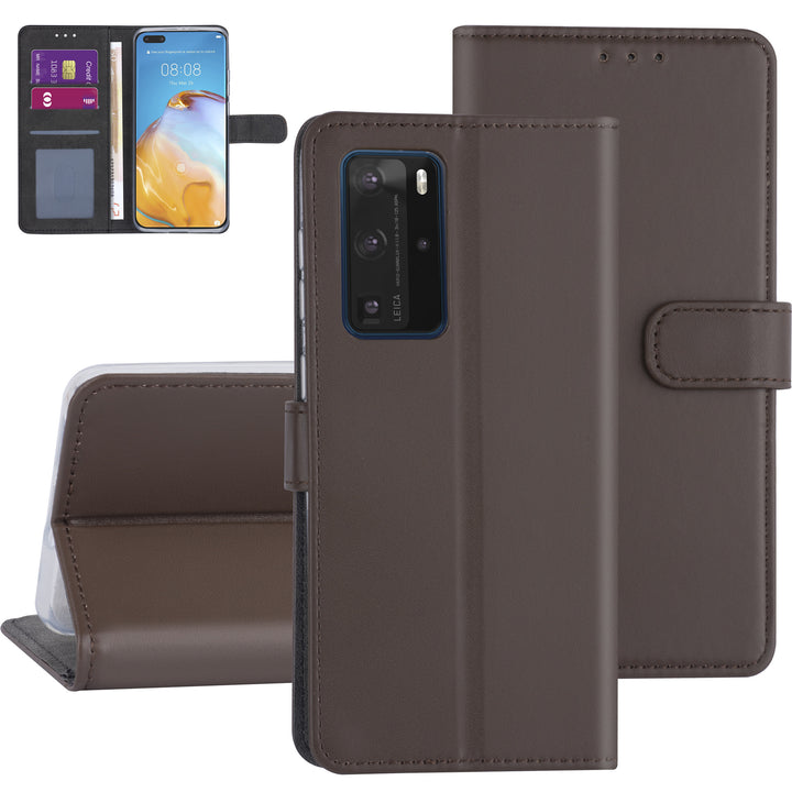 Hoesje voor Huawei P40 Pro - Bruin - Book Case - Kaarthouder-Hoesjes-Ilumina Benelux