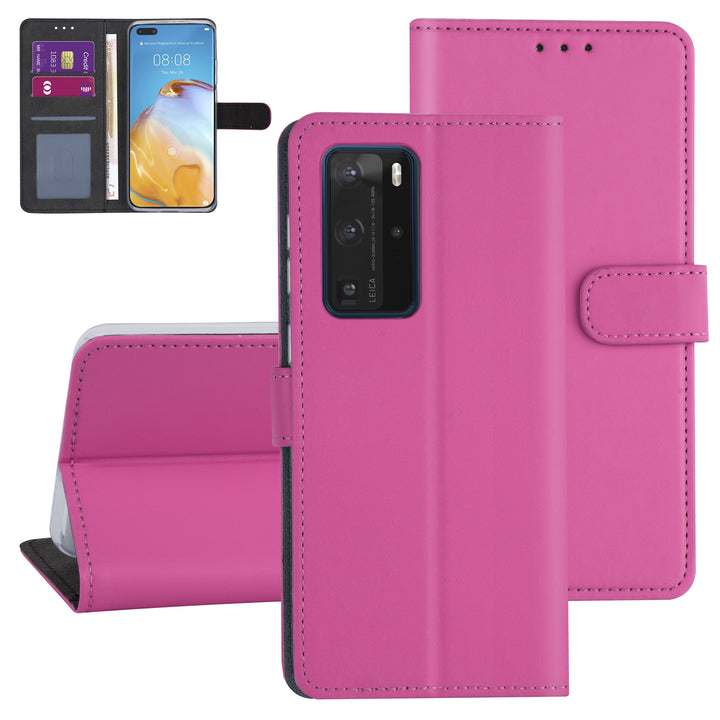 Hoesje voor Huawei P40 Pro - Felroze - Book Case - Kaarthouder-Hoesjes-Ilumina Benelux