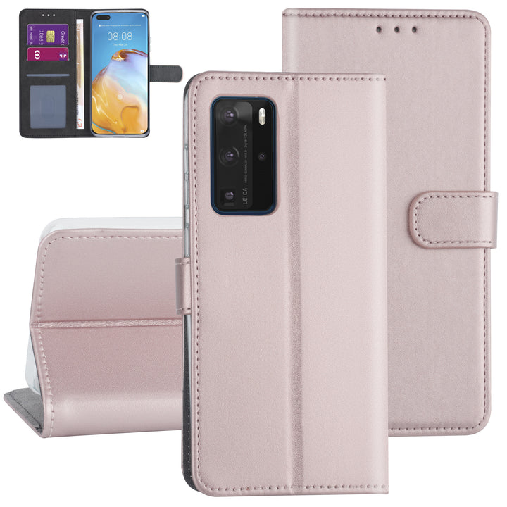 Hoesje voor Huawei P40 Pro - Rose Gold - Book Case - Kaarthouder-Hoesjes-Ilumina Benelux