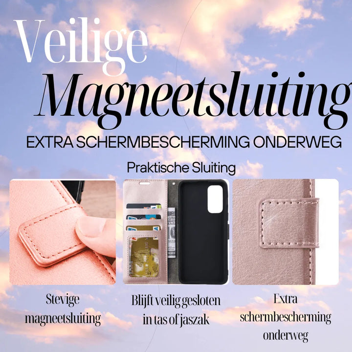 Bookcase Portemonnee – Magneetsluiting – Roségoud-Ilumina Benelux
