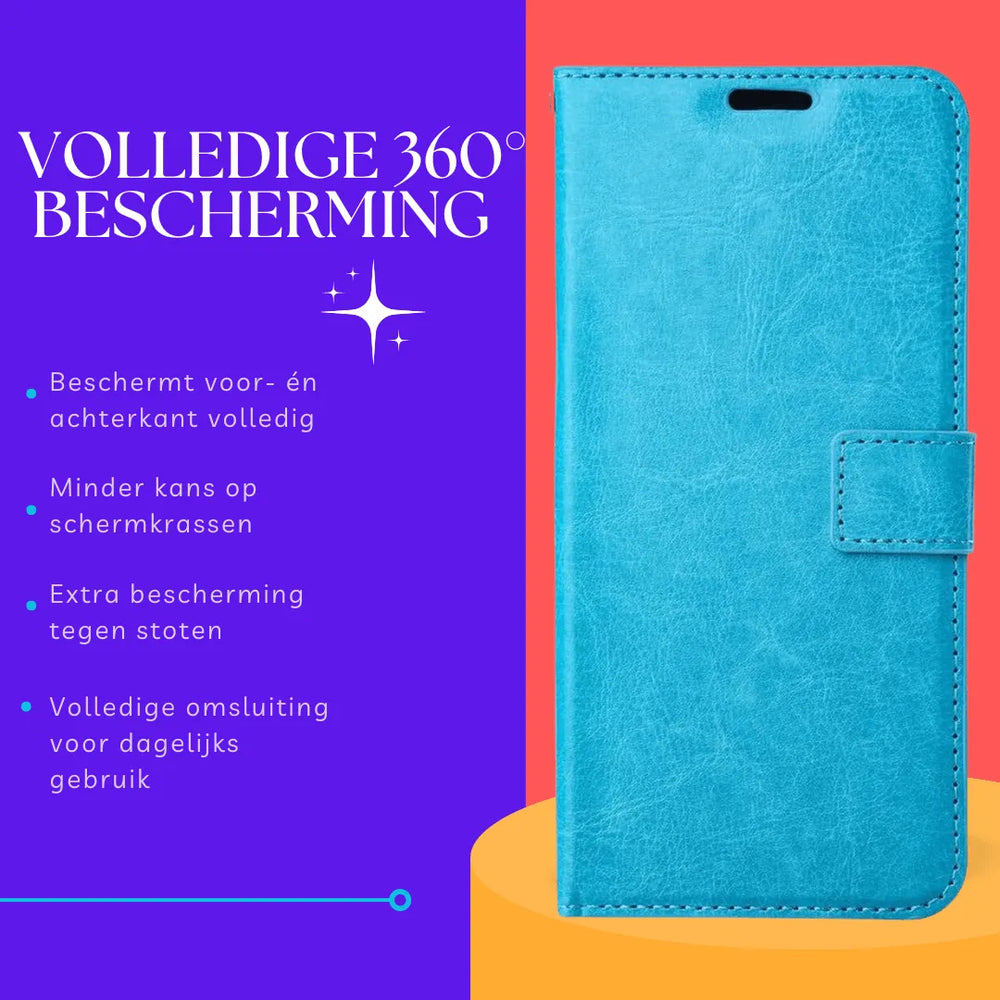 Hoesjes – Portemonnee Hoes – Pasjeshouder – Bookcase – Turquoise-Ilumina Benelux