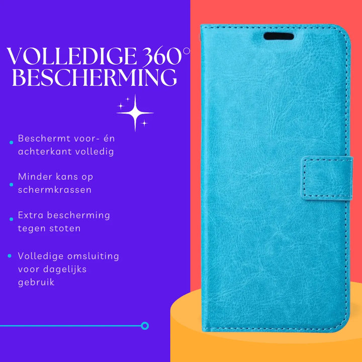 Hoesjes – Portemonnee Hoes – Pasjeshouder – Bookcase – Turquoise-Ilumina Benelux