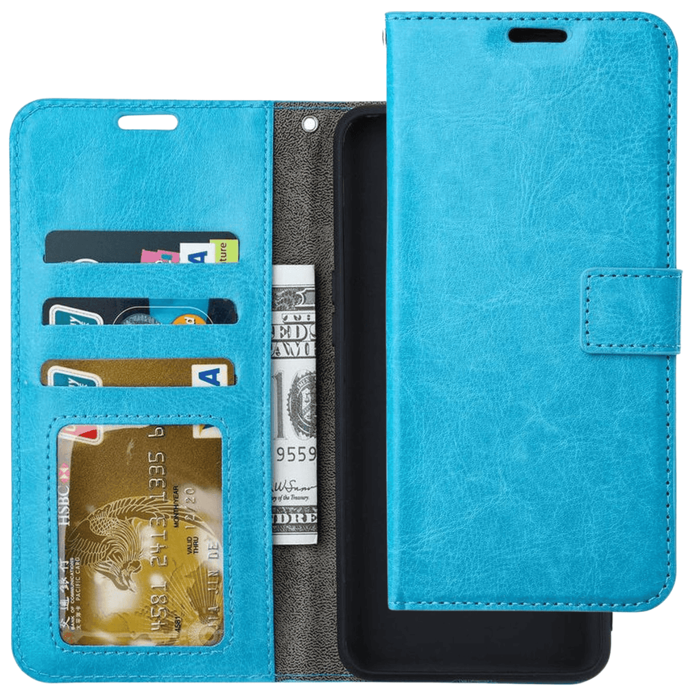 Hoesjes – Portemonnee Hoes – Pasjeshouder – Bookcase – Turquoise-Ilumina Benelux