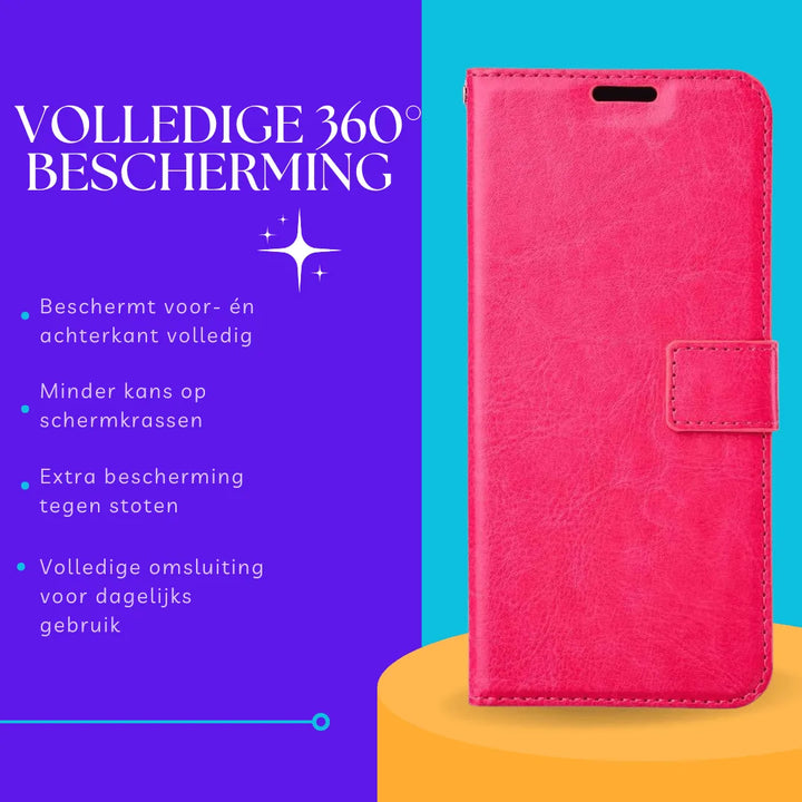 Hoesjes – Portemonnee Bookcase – Pasjeshouder – Magneetsluiting – Roze-Ilumina Benelux