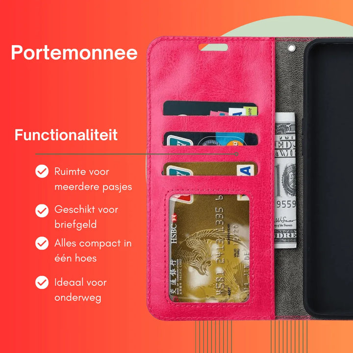 Hoesjes – Portemonnee Bookcase – Pasjeshouder – Magneetsluiting – Roze-Ilumina Benelux