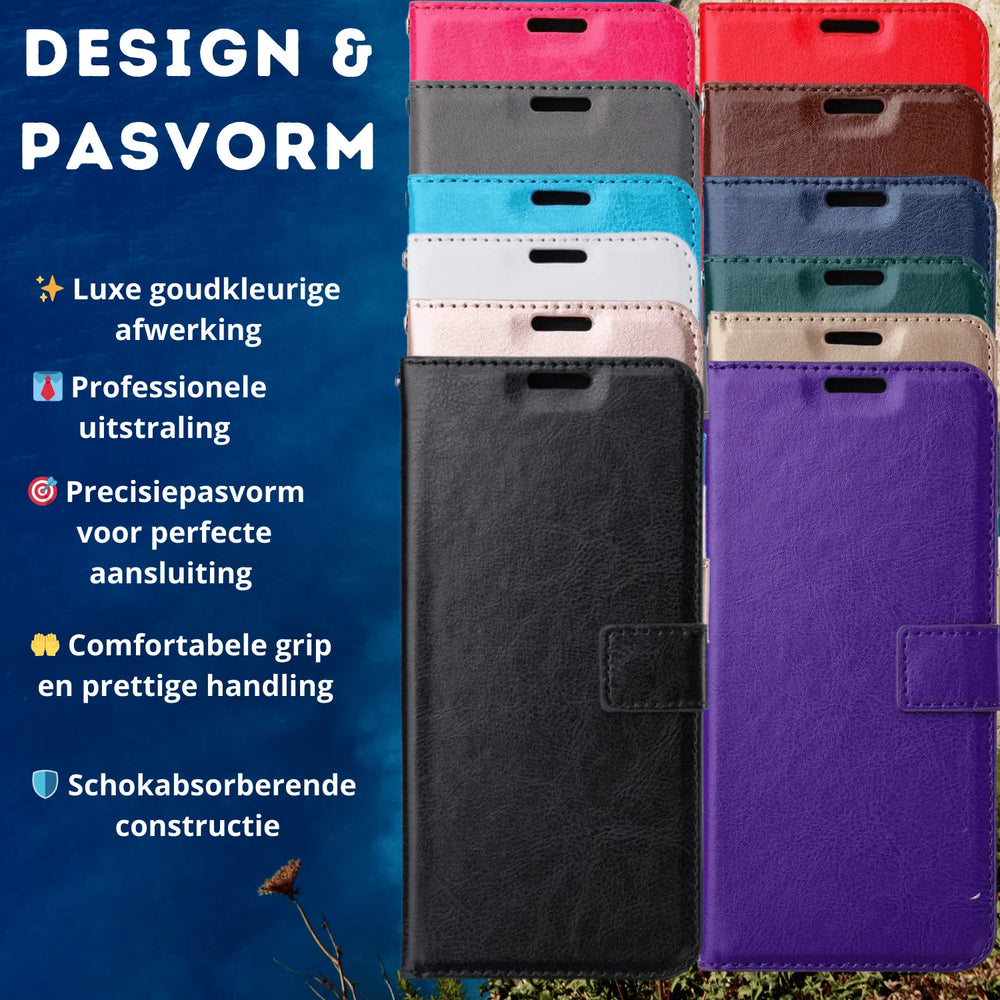 Hoesjes – Portemonnee Hoes – Pasjeshouder – 2x Screenprotector – Turquoise-Ilumina Benelux