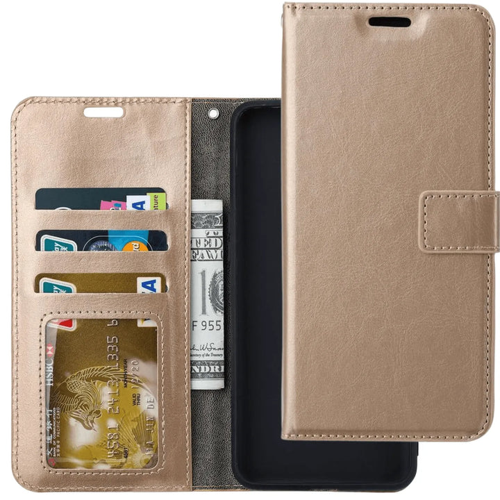 Hoesjes – Portemonnee Hoes – Magneetsluiting – Pasjeshouder – Goud -Ilumina Benelux