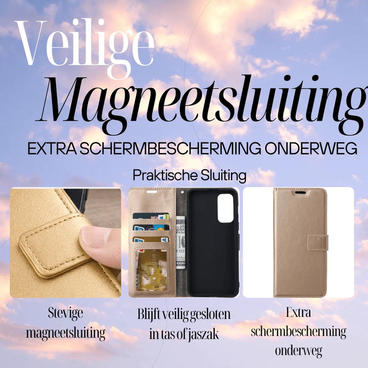 Portemonnee Hoes – Magneetsluiting – Pasjeshouder – Goud -Ilumina Benelux