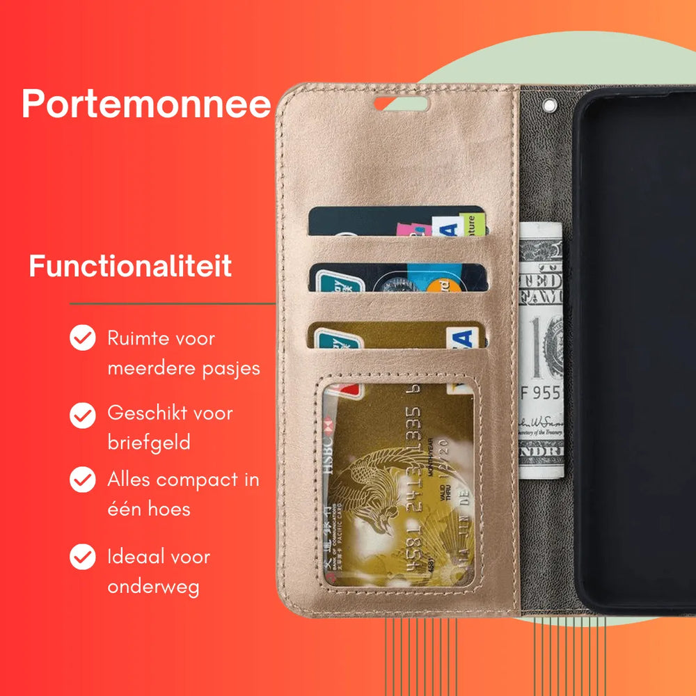 Portemonnee Hoes – Magneetsluiting – Pasjeshouder – Goud -Ilumina Benelux