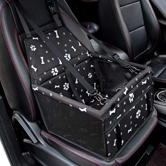 Hondenmand Auto – LuxeBass LB614 Hondenstoel – Voorstoel & Achterbank – Afneembare Bodem – Zwart-Autostoel voor dieren-Ilumina Benelux