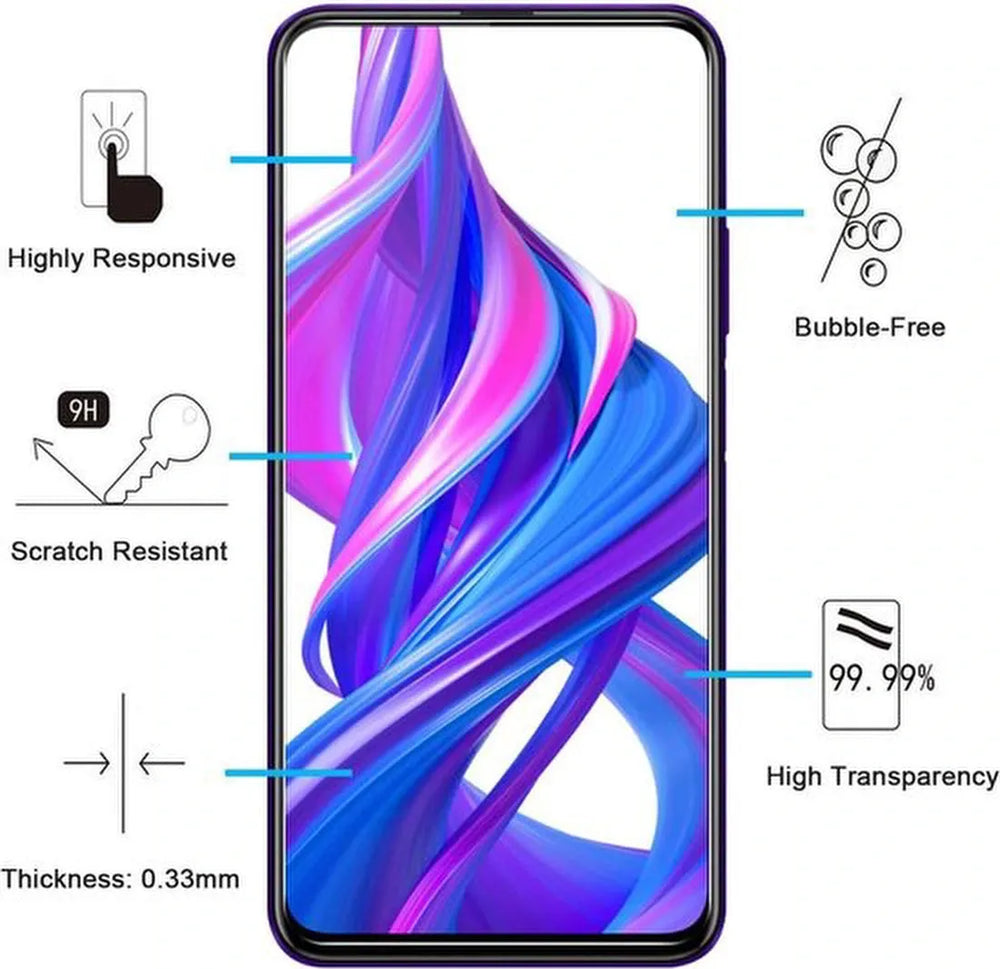 Honor 9X/9X Pro/Huawei P Smart Z Screenprotector Gehard 9H – Anti Kras – 9-Pack-Ilumina Benelux