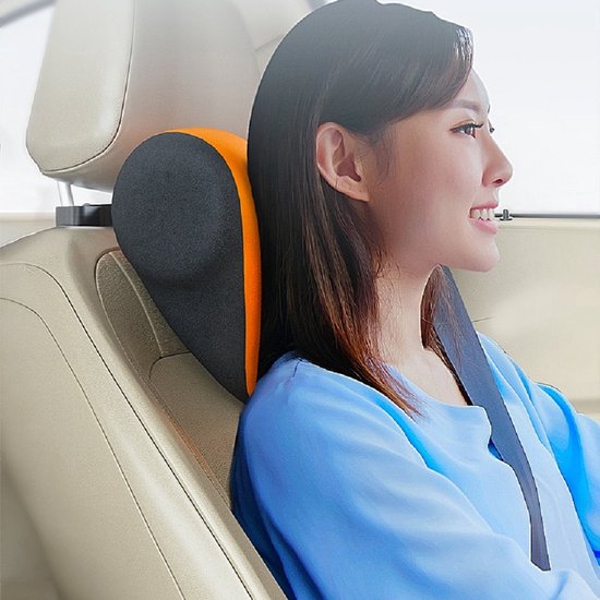 Hoofdsteun auto – Neksteun kussen – Ergonomisch hoofdkussen – Veiligheid & comfort – Zwart-Nekkussen (reizen)-Ilumina Benelux