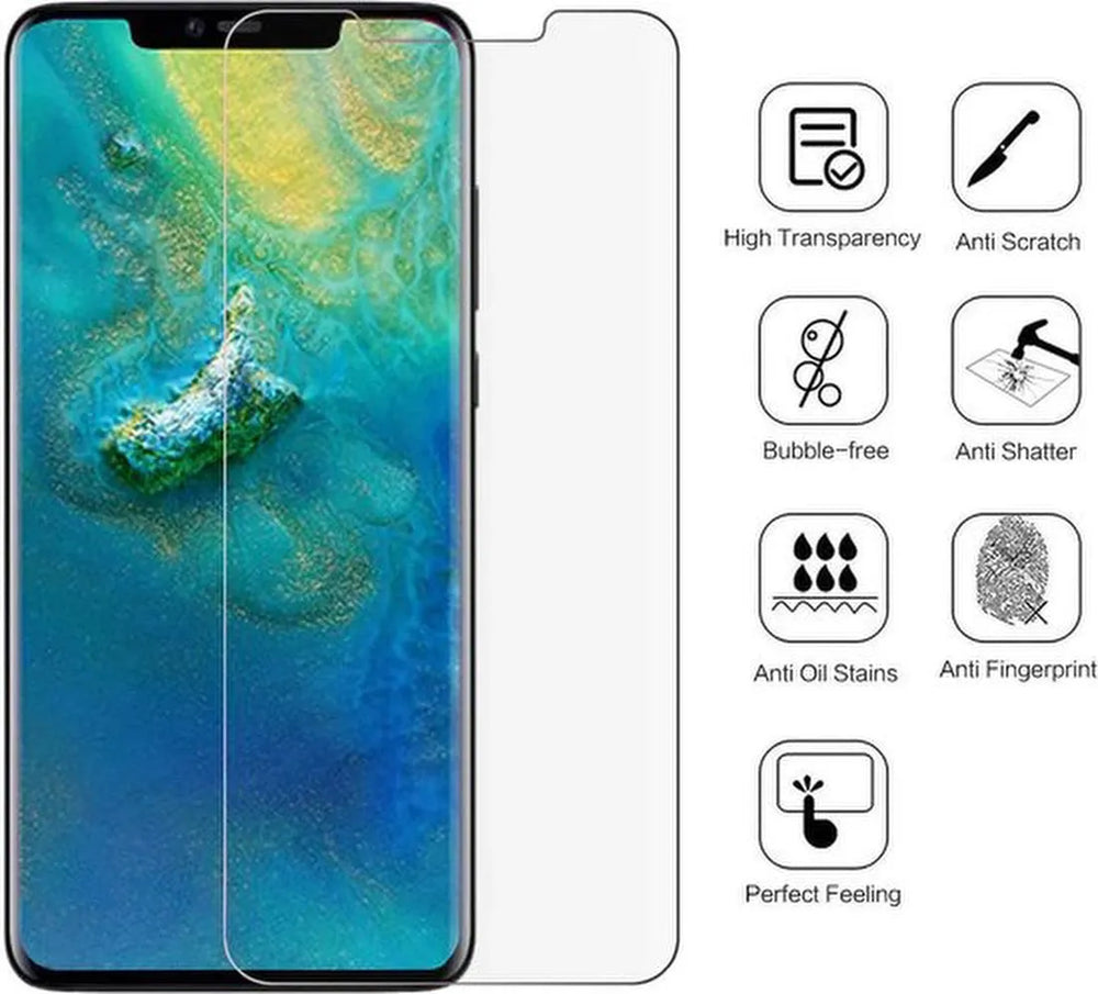 Huawei Mate 20 Pro Screenprotector Gehard 9H – Anti-kras – 1-Pack Tempered Glas-Ilumina Benelux