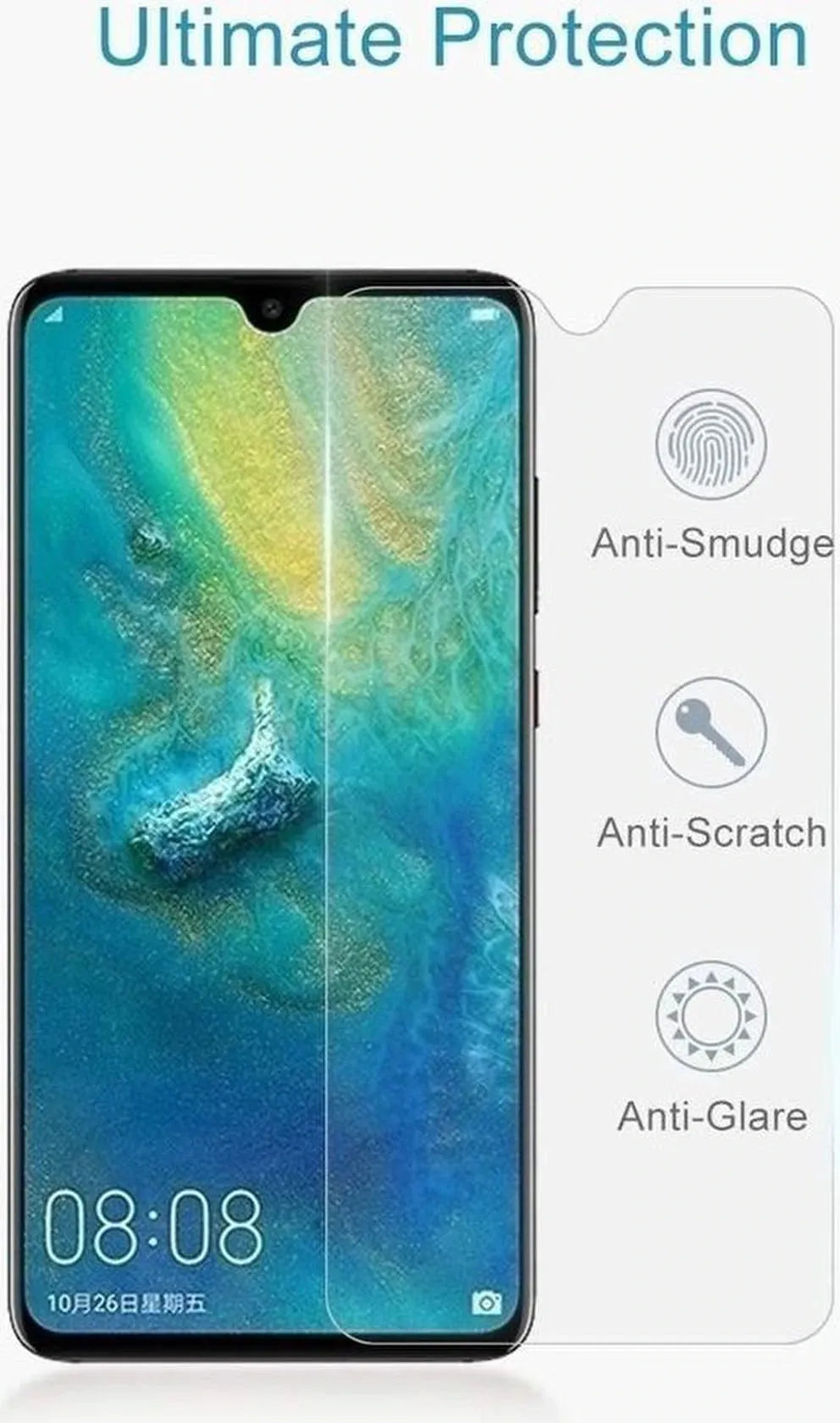 Huawei Mate 20 Screenprotector Gehard 9H – Anti-kras – 1-Pack-Ilumina Benelux