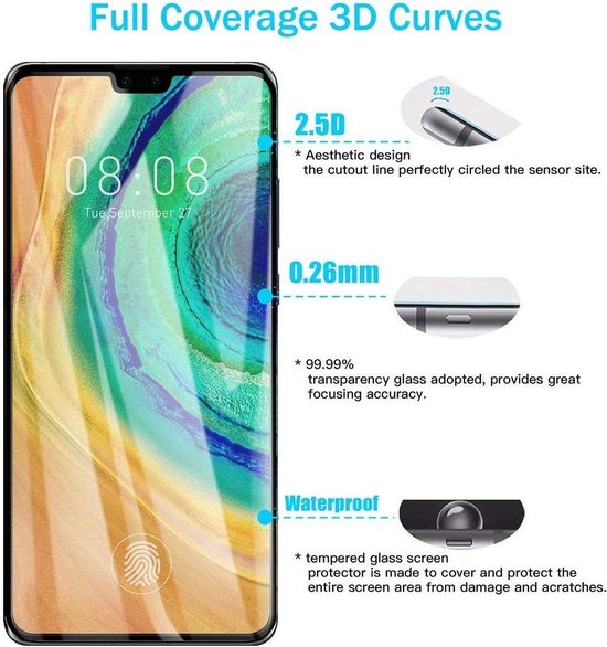 Huawei Mate 30 – Gehard Glas Screenprotector Full Cover – 2 Pack-Ilumina Benelux