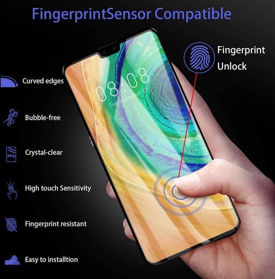 Huawei Mate 30 – Gehard Glas Screenprotector Full Cover – 2 Pack-Ilumina Benelux