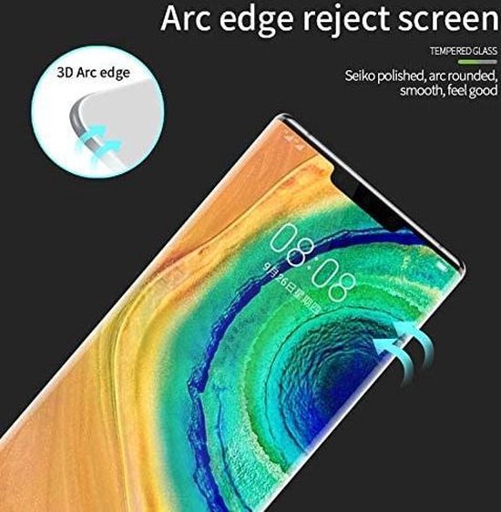 Huawei Mate 30 Pro – Gehard Glas Screenprotector Full Cover – Anti Kras-Ilumina Benelux