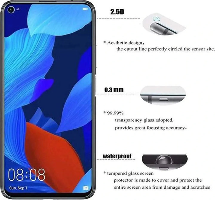 Huawei Nova 5T / Honor 20 Screenprotector Gehard 9H – Anti-kras – Tempered Glas – 1-Pack-Ilumina Benelux