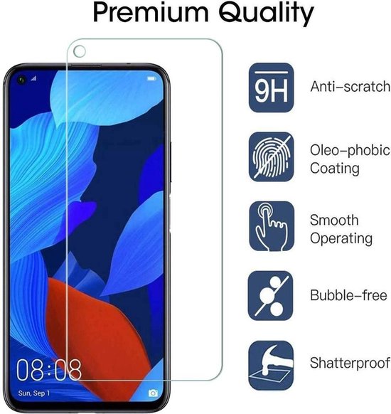 Huawei Nova 5T / Honor 20 Screenprotector Gehard 9H – Anti-kras – Tempered Glas – 1-Pack-Ilumina Benelux