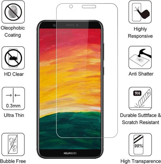 Huawei P Smart 2018 Screenprotector Gehard 9H – Anti-kras – 3-Pack-Ilumina Benelux