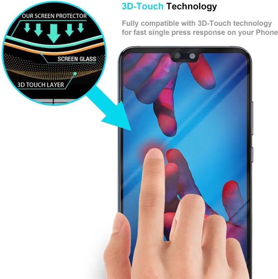 Huawei P20 Pro Screenprotector Full Cover – 9H Gehard Glas – 1-Pack-Ilumina Benelux