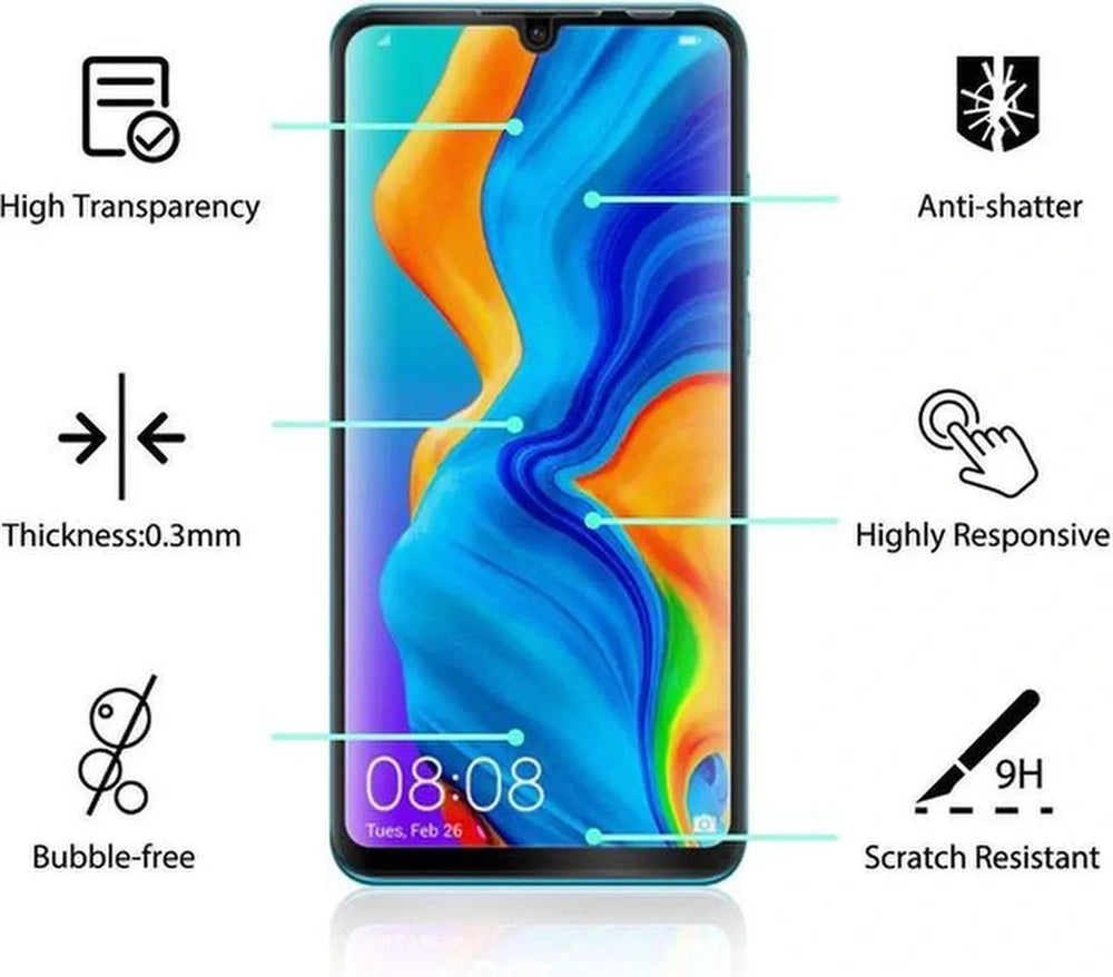 Huawei P30 – Gehard Glas Screenprotector Full Cover – Anti Kras-Ilumina Benelux